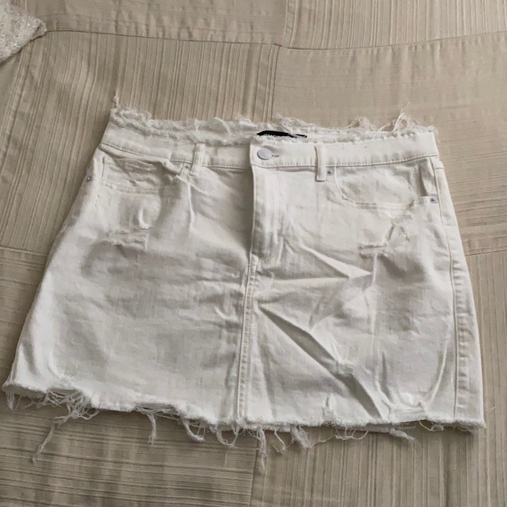 Express White Denim Skirt.
